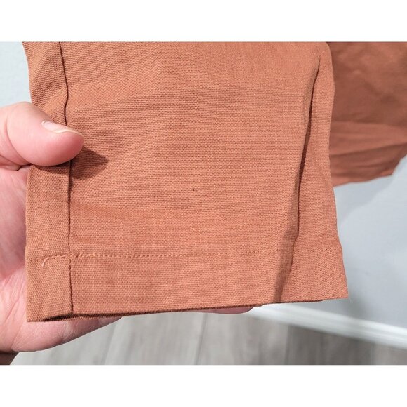 Womens HAVE Rust Brown Slim Fit Cotton-Blend Casual Office Pants Size S - Picture 8 of 12